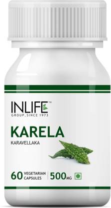 Inlife Karela Supplement 500 mg - Vegetarian Capsules  (60 No)