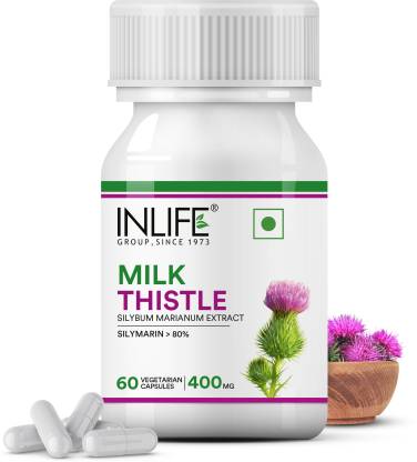 Inlife Milk Thistle (80% Silymarin) 400mg 60 Veg. Capsules  (60 No)