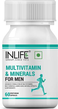 Inlife Multivitamins & Minerals Amino Acids Antioxidants for Men-60 Vegetarian Capsules  (60 Capsules)