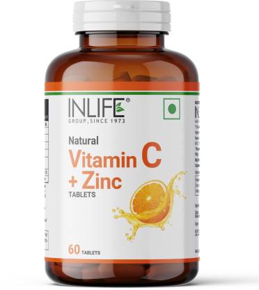 Inlife Natural Vitamin C 1000mg Amla Extract with Zinc 10mg - 60 Tablets (Orange)  (60 Tablets)