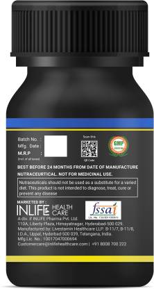 Inlife Testroid Supplement for Men with Zinc Monomethionine-60 Veg Caps  (60 No)