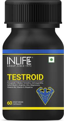 Inlife Testroid Supplement for Men with Zinc Monomethionine-60 Veg Caps  (60 No)