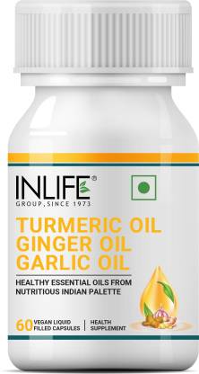 Inlife Turmeric Ginger Garlic Oil Capsule Immunity Booster Supplement  60 Veg Capsules  (60 Capsules)