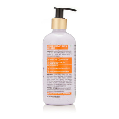 Fabessentials Lavender Rosemary Hand & Body Lotion | enriched with Shea Butter & Cocoa Seed Butter | Moisturises & Softens Rough Skin Hand & Nail Cuticles - 300 ml