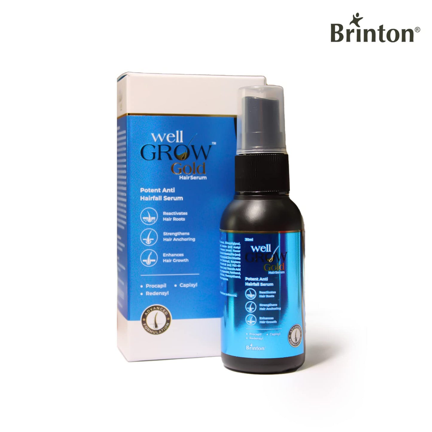 Brinton WellGrow Gold Hair Serum for Hair Care Women Men 30 ml