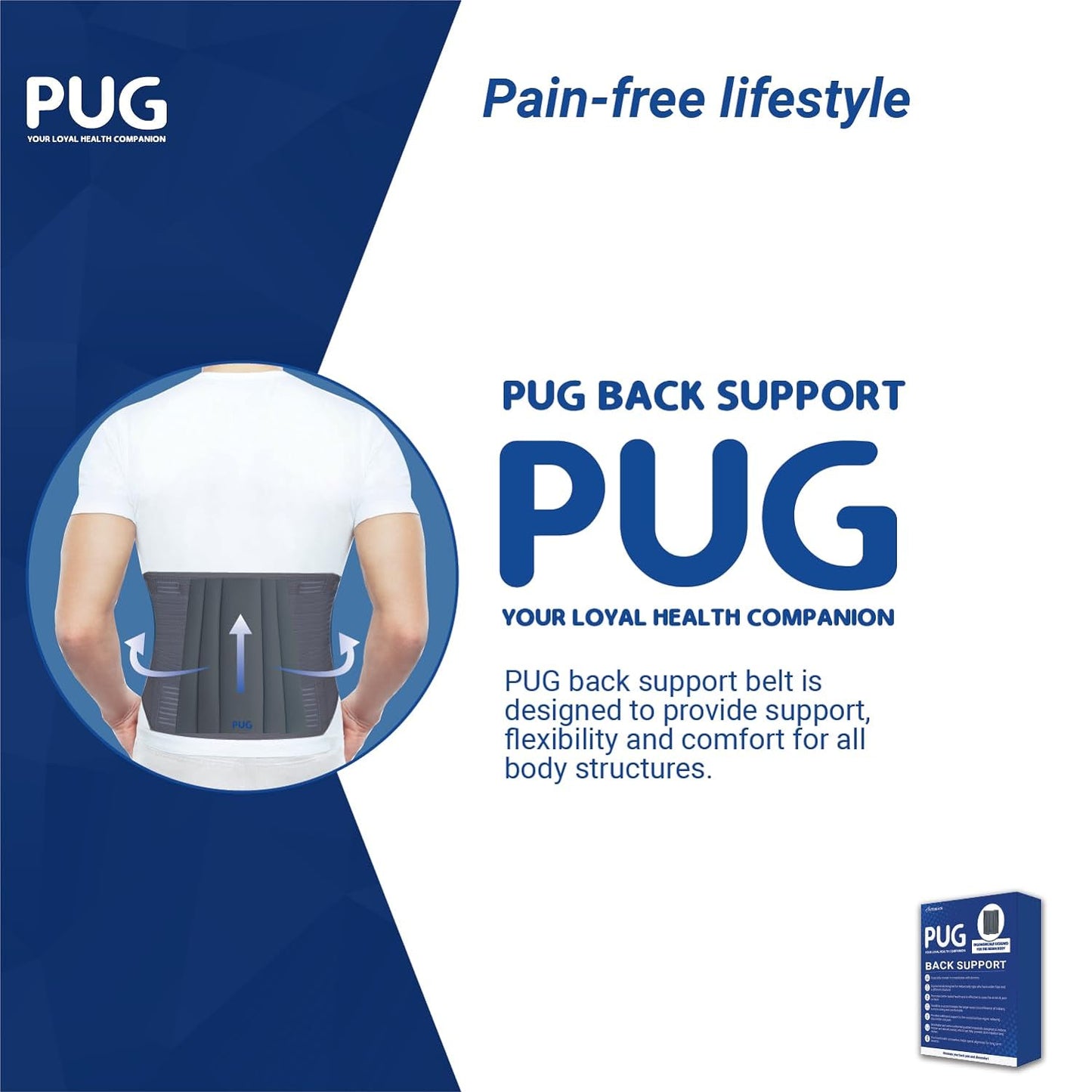 PUG Back Support Pack of 1