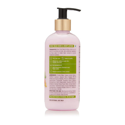 Fabessentials Rose Tulsi Hand & Body Lotion | infused with Shea Butter | Moisturises & Softens Rough Skin Hand & Nail Cuticles - 300 ml