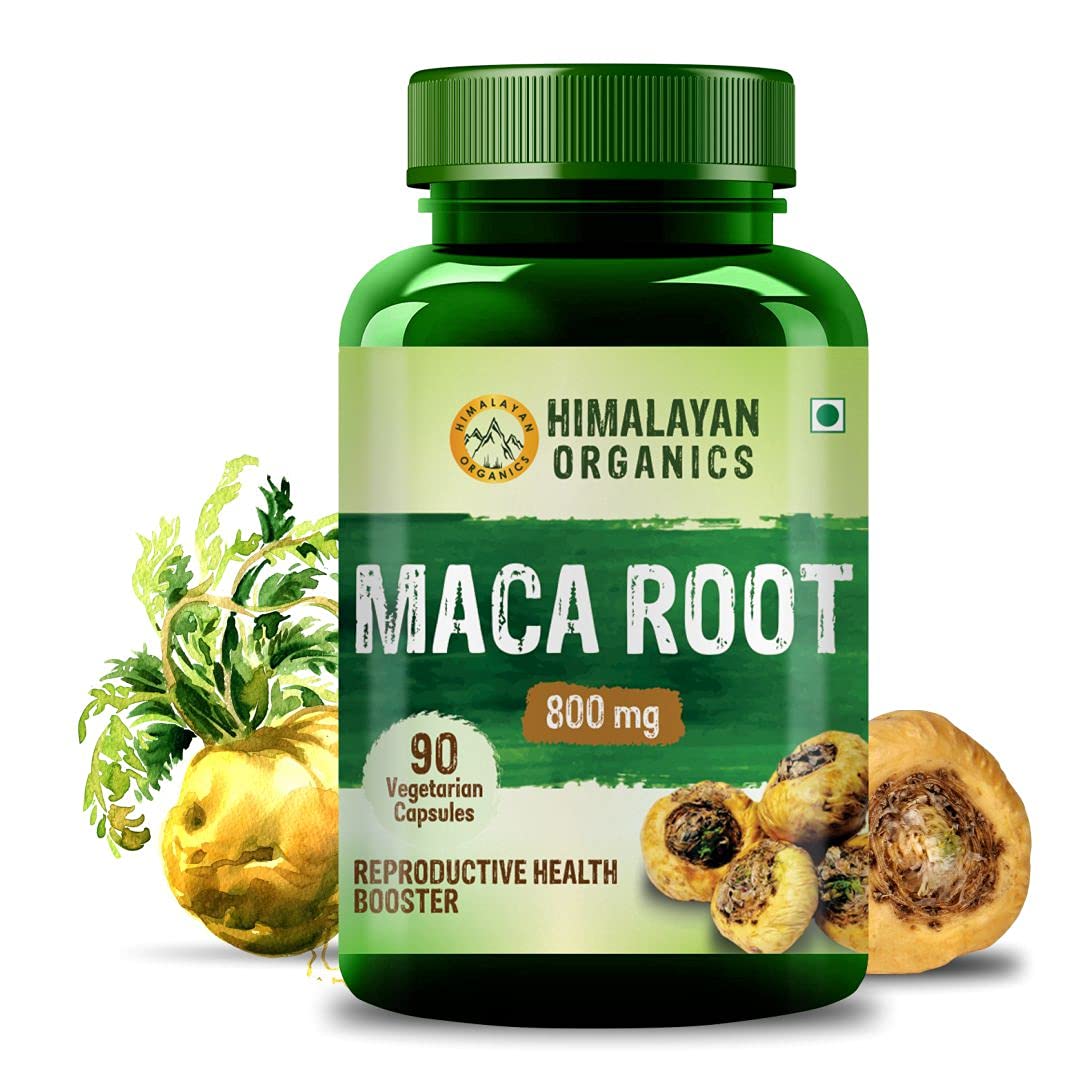 Himalayan Organics Maca Root Extract 800Mg | Help In Reproductive Growth | Improves Energy And Stamina | Good For Men And Women - 90 Vegetarian Capsules