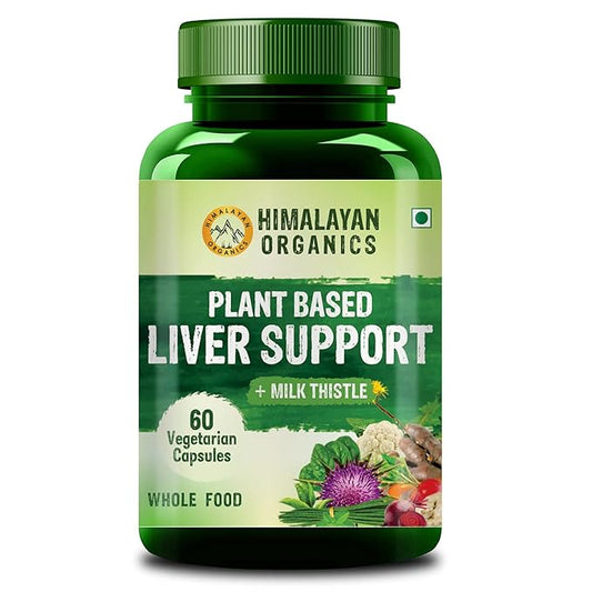 Himalayan Organics Plant Based Liver Supplement with Milk Thistle மஞ்சள் பீட்ரூட் டேன்டேலியன் | செரிமானம் &amp; நோய் எதிர்ப்பு சக்தியை ஆதரிக்கிறது | ஆண்கள் மற்றும் பெண்களுக்கு - 60 வெஜ் காப்ஸ்யூல்கள்