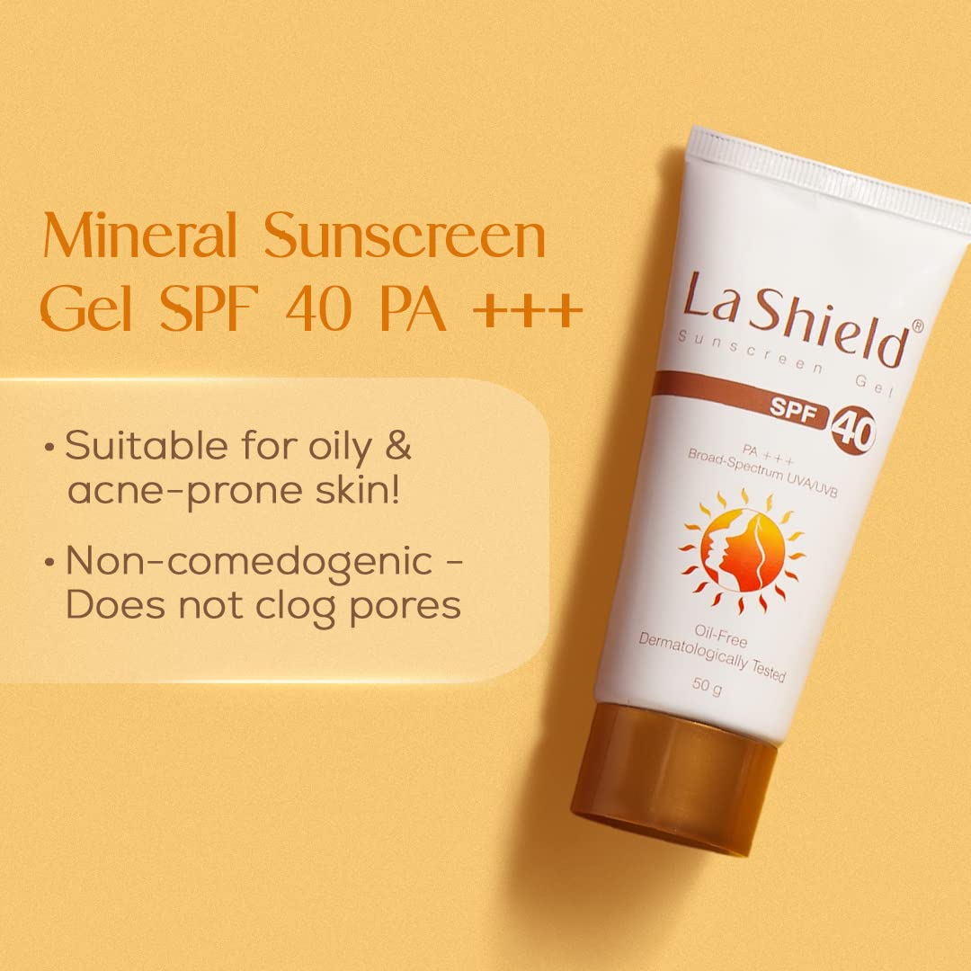 La Shield SPF 40+ and Pa+++ Anti Acne Sunscreen Gel Unscented 50 g - SPF 40+ PA+++  (50 g)