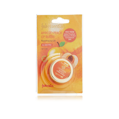 Fabessentials Apricot Peach Lip Butter | infused with Shea Butter | with 100% Edible Grade Flavour & No Artificial Fragrance | for Instant Light Weight Lip Moisturisation - 5 gm