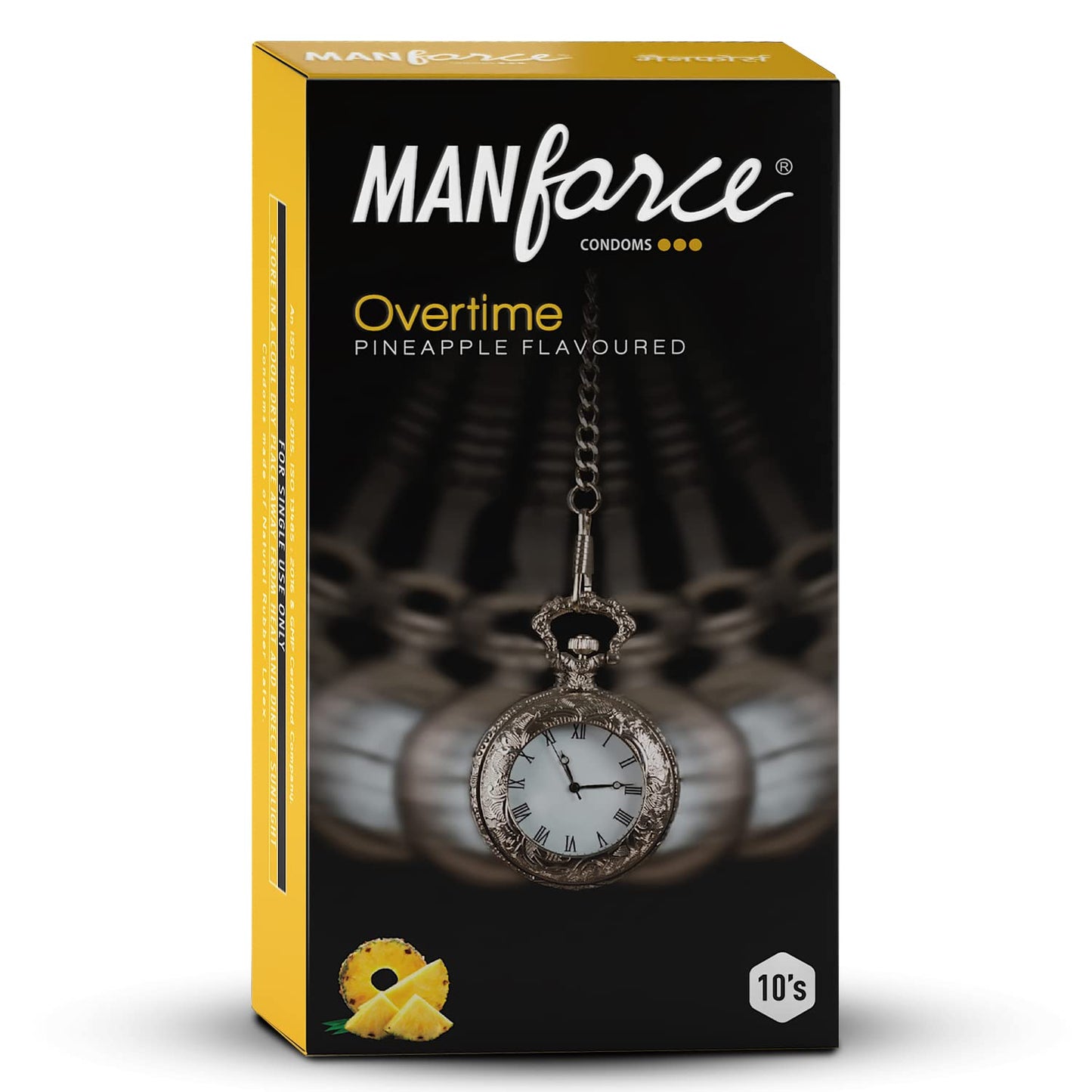 MANFORCE CONDOMS(OVERTIME)(PINEAPPLE)10S