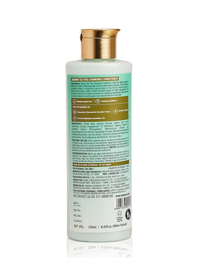 Fabessentials Jasmine Tea Tree Chamomile Conditioner | with Natural Bioactives | Hydrating Calming & Invigorating | Manages Tangled Hair while making it Soft & Nourished - 250 ml