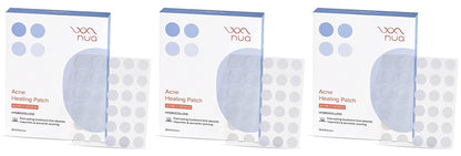 Nua Acne Healing Patch | 30 Invisible Waterproof 100% Hydrocolloid Spot Acne Pimple Patches for Men & Women | Absorbs Pus & Impurities | Flattens Active Acne Overnight | 2 Sizes: 12 mm & 10 mm