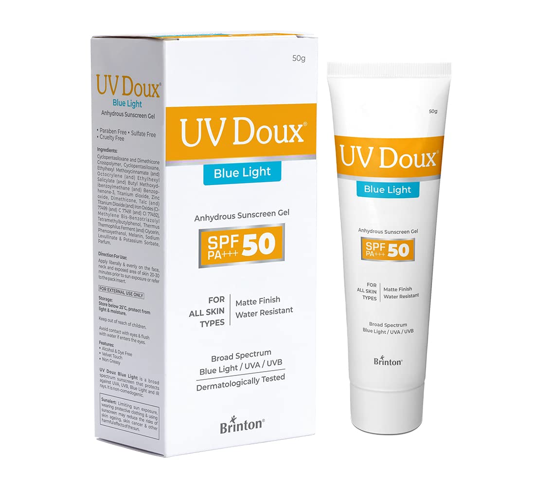 Brinton UV Doux Blue Sunscreen Gel SPF 50 pa+++ UVA/UVB 50 gm