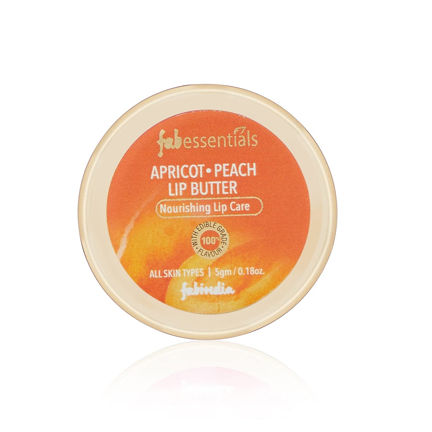 Fabessentials Apricot Peach Lip Butter | infused with Shea Butter | with 100% Edible Grade Flavour & No Artificial Fragrance | for Instant Light Weight Lip Moisturisation - 5 gm