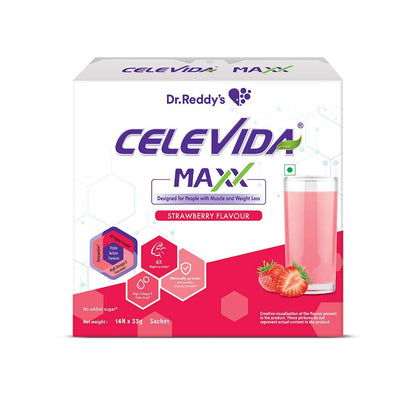 Celevida Maxx- Strawberry flavour- 33 gms Sachets of 14 such ( BIB )