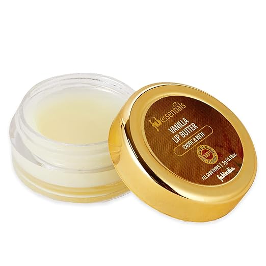 Fabessentials Vanilla Lip Butter | infused with Coconut Oil & Shea Butter | with 100% Edible Grade Flavour & No Artificial Fragrance | for Instant Light Weight Lip Moisturisation - 5 gm