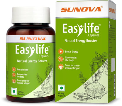 SUNOVA Easylife - Moringa   Spirulina  Ashwagandha Grape Seed  Gokshura(60 Capsules)