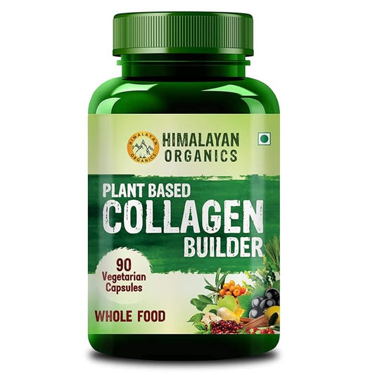 Himalayan Organics Organic Collagen Builder for Hair and Skin With Biotin & Vitamin C - 90 Veg Capsules