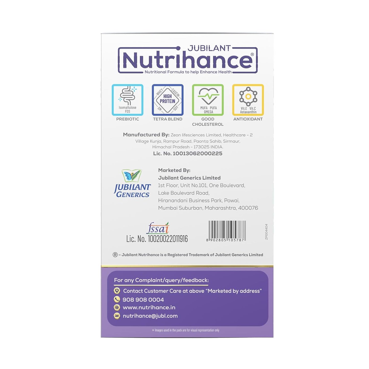 Jubilant Nutrihance Balanced with 50 Vital Nutrients | Sucrose Free Trans-fat Free  Gluten Free Nutrition Drink (1kg Vanilla Flavored)