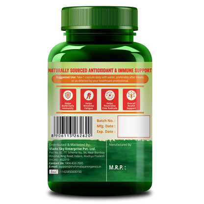 Himalayan organic Plant Based Zinc With Vitamin C Supplement | Digestive Health | Improve Iron Absorption | Double Antioxidant & Immune Support - 120 Veg Capsules