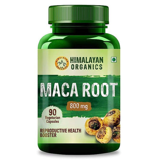 Himalayan Organics Maca Root Extract 800Mg | Help In Reproductive Growth | Improves Energy And Stamina | Good For Men And Women - 90 Vegetarian Capsules