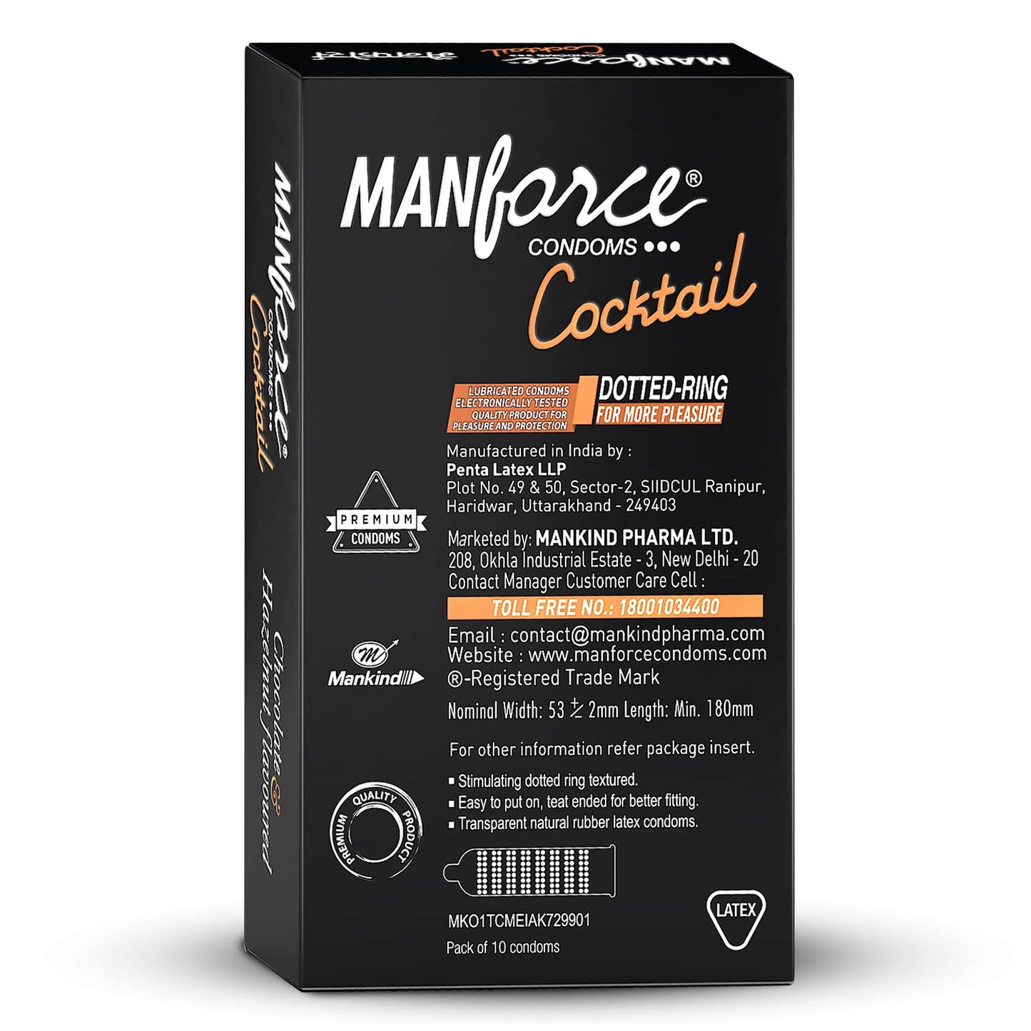 MANFORCE CONDOMS(CHOCOLATE+HAZELNUT)10S