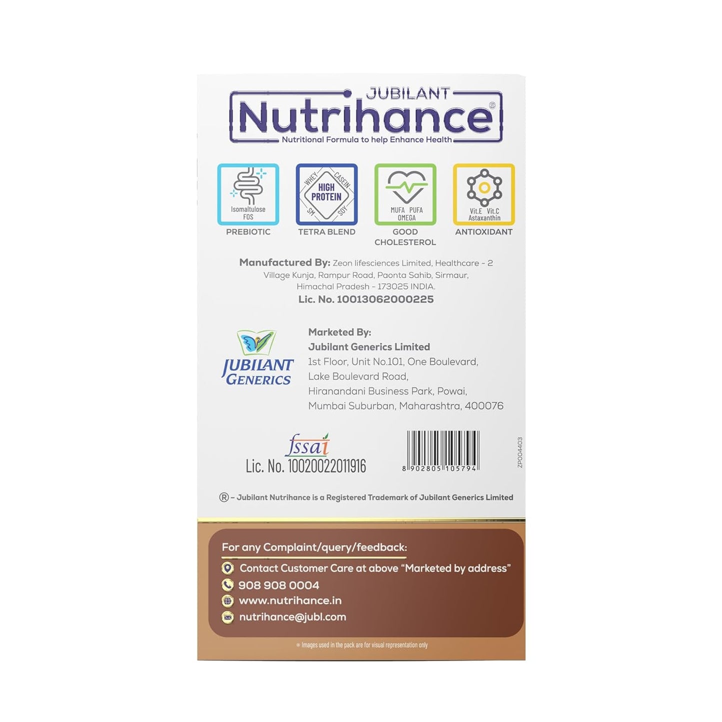 Jubilant Nutrihance Balanced with 50 Vital Nutrients | Sucrose Free Trans-fat Free  Gluten Free Nutrition Drink (1kg Chocolate Flavored)