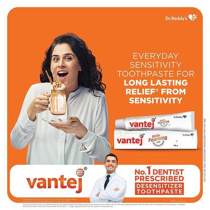 Vantej Toothpaste for Sensitive Teeth Dentist recommended sensitivity toothpaste for everyday use - 100g white