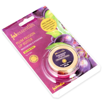 Fabessentials Plum Passion Lip Butter | infused with Shea Butter & Bees Wax | with 100% Edible Grade Flavour & No Artificial Fragrance | for Instant Light Weight Lip Moisturisation - 5 gm