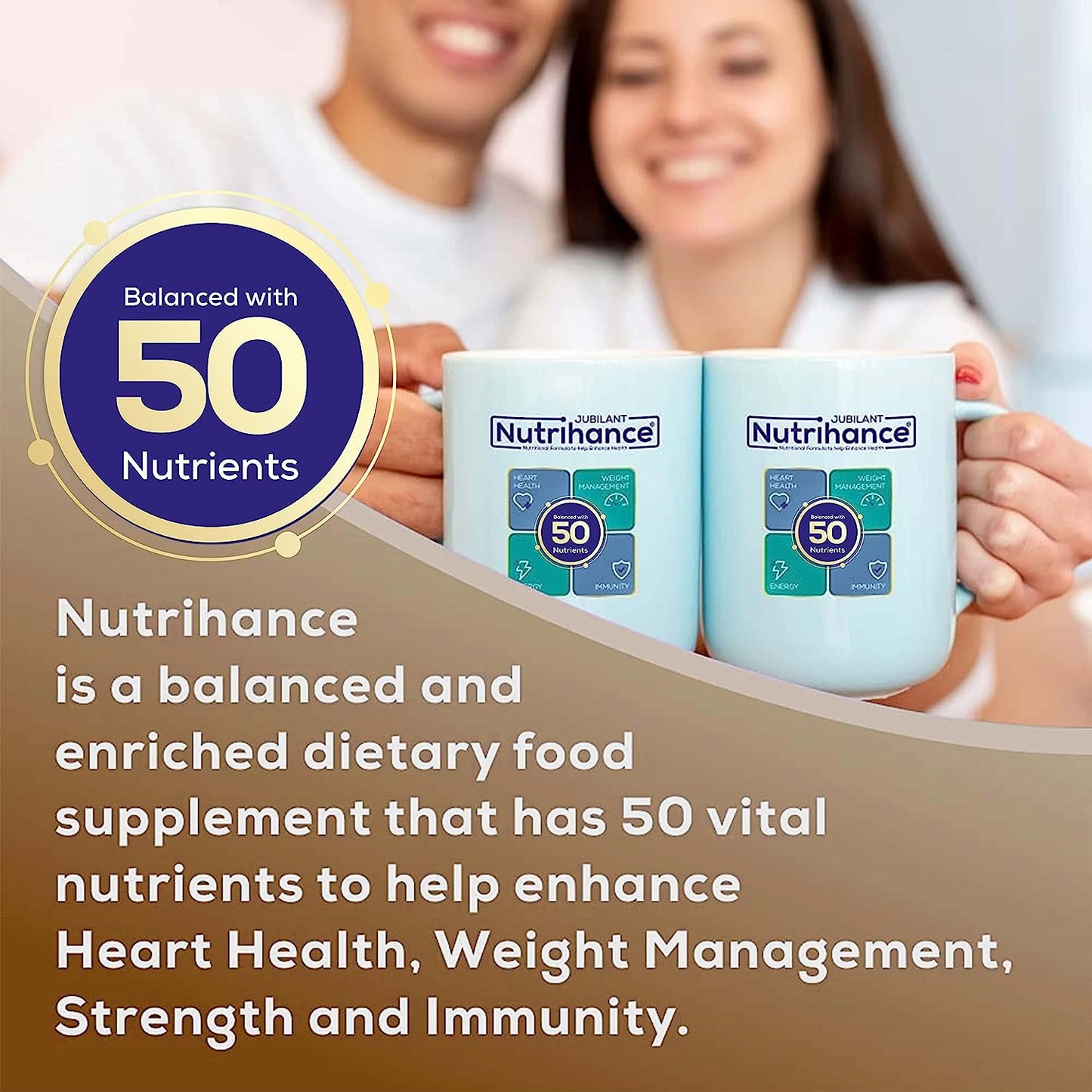 JUBILANT Nutrihance Complete Nutritional Drink Balanced with 50 Vital Nutrients | Nutrition Drink  (400 g  Chocolate Flavored)