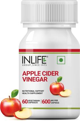 Inlife Apple Cider Vinegar for Weight Loss supplement Gut HealthDigestion Support 600mg  (60 No)