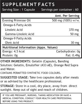 Inlife Evening Primrose Oil Extra Virgin Cold Pressed  500 mg  (60 No)