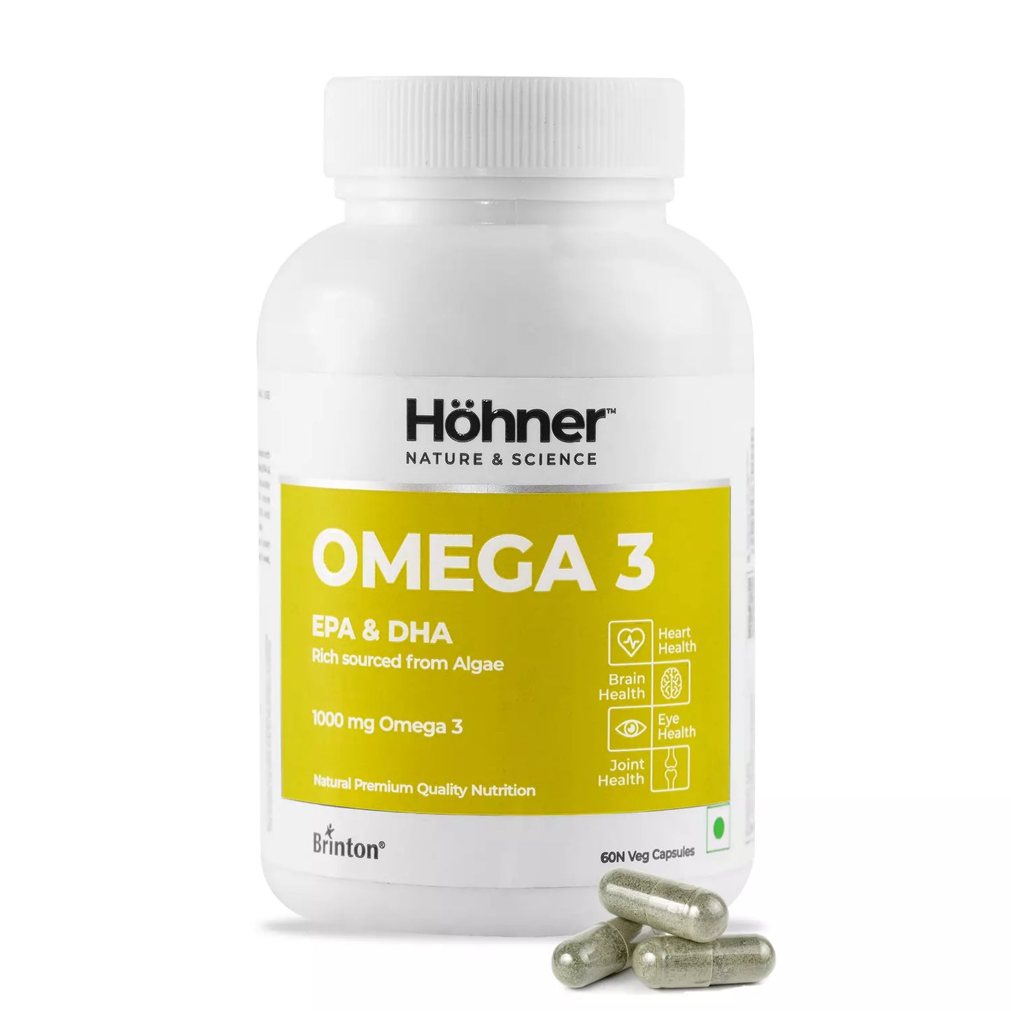 Veg Omega 3 EPA & DHA rich sourced from Green Algae 60 Veg Capsules