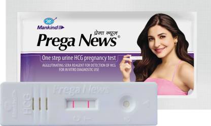 PREGANEWS घर पर एक कदम मूत्र एचसीजी गर्भावस्था परीक्षण किट (1 टेस्ट)