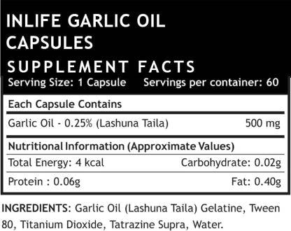 Inlife Garlic Oil for Heart  Cholesterol and Weight Loss  (60)