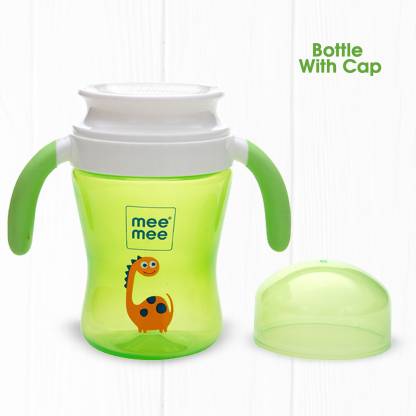 MeeMee Baby Sipper cup BPA free convirtable for toddler kid  soft spout straw mug  (Green)