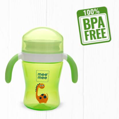 MeeMee Baby Sipper cup BPA free convirtable for toddler kid  soft spout straw mug  (Green)