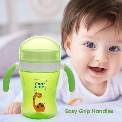 MeeMee Baby Sipper cup BPA free convirtable for toddler kid  soft spout straw mug  (Green)