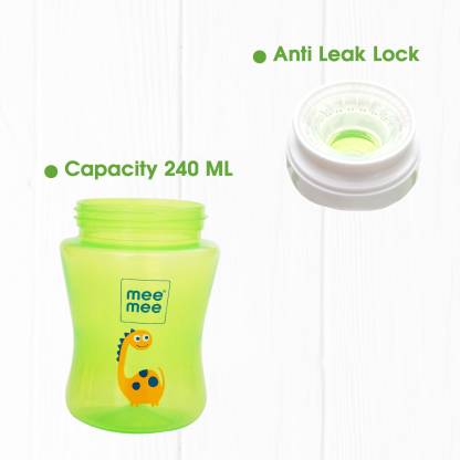 MeeMee Baby Sipper cup BPA free convirtable for toddler kid  soft spout straw mug  (Green)