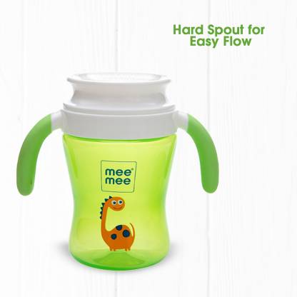 MeeMee Baby Sipper cup BPA free convirtable for toddler kid  soft spout straw mug  (Green)