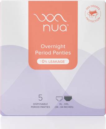 Nua Overnight Period Panties | 5 Disposable Period Panties | XL - XXL Sanitary Pad  (Pack of 5)