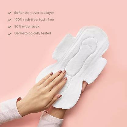 Nua Ultra Thin Sanitary Pads Bulk Packs 50 XL Pads|| Zero Toxins || Free Disposal Cover (Pack of 50 Pads) Sanitary Pad  (Pack of 50)