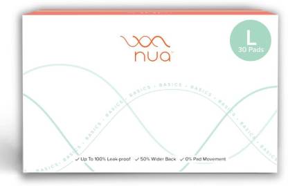 Nua Ultra Thin Sanitary Pads for Women All L: 30 Pads - without Disposable Cover Sanitary Pad  (Pack of 30)