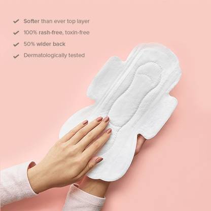 Nua Ultra Thin Rash Free Sanitary Pads - 12 Pads || 3 Heavy Flow Pads 5 Medium Flow Pads and 4 Light Flow Pads || Zero Toxins || Free Disposal Cover with each Sanitary Pad  (Pack of 12)